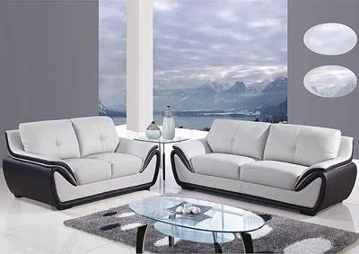 Natalie Light Grey/Black Sofa from Global Furniture USA