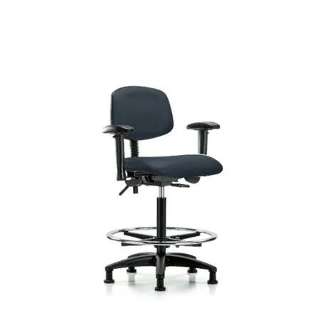 Noah Ergonomic Drafting Chair Symple Stuff Color: Imperial Blue - Casters/Glides: Glides, Tilt Function: Not Included