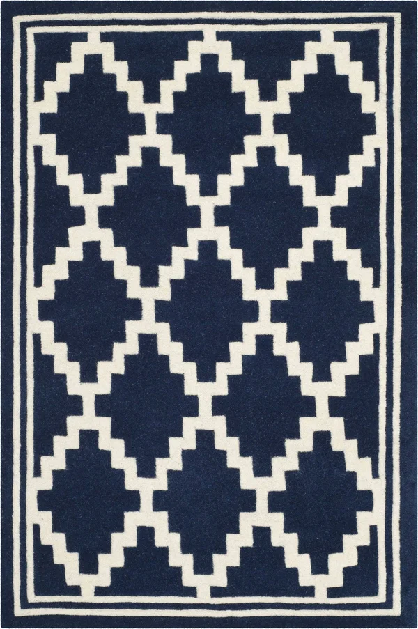 Safavieh Chatham Navy & Ivory 5& x 5& Square Rug