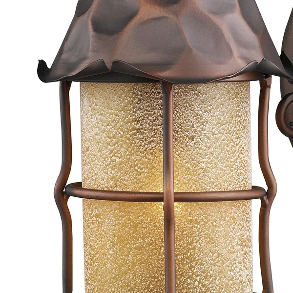 Elk Lighting 381-AC Rustica 1 Light Outdoor Wall Sconce in Antique Copper