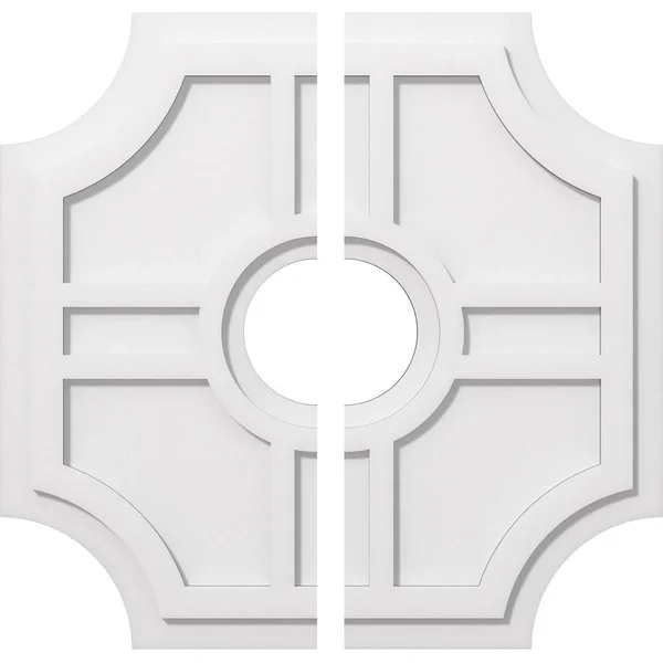 26 inchod x 6 inchid x 8 1/2 inchc x 1 inchp Haus Architectural Grade PVC Contemporary Ceiling Medallion, Two Piece