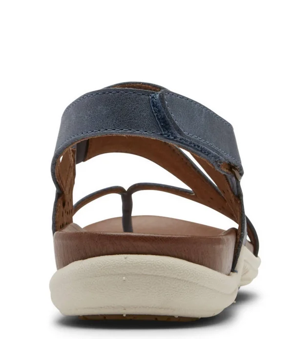 Cobb Hill Women's Rubey Thong Sling Sandal Blue Leather 7