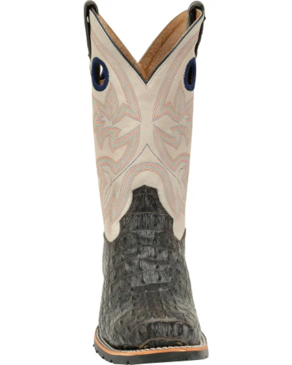 Double H Men's Chocolate Caiman Print Work Boots - Steel Toe
