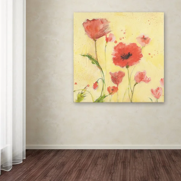 Trademark Fine Art 'Poppy Garden 1' Canvas Art by Sheila Golden - Size: 24x24, Yellow