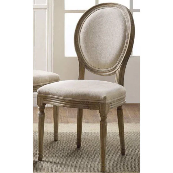 Linden Boulevard Oval Back Side Chair in Off-White