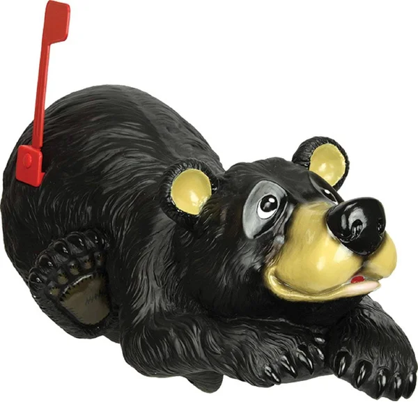 Rivers Edge Black Bear Mailbox-25in x 13.8in x 10.7in