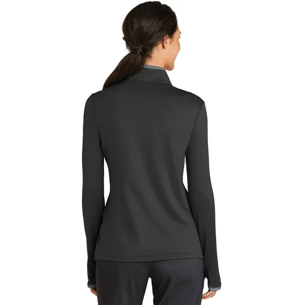 Nike 779796 Ladies Dri-Fit Stretch 1/2-Zip Cover-Up - Black/Dark Grey - 2XL