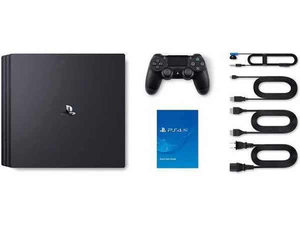 Sony PlayStation 4 Pro 1TB Two Controller Bundle: PlayStation 4 1TB Pro Console Jet Black, 2 DualShock 4 Wireless Controllers