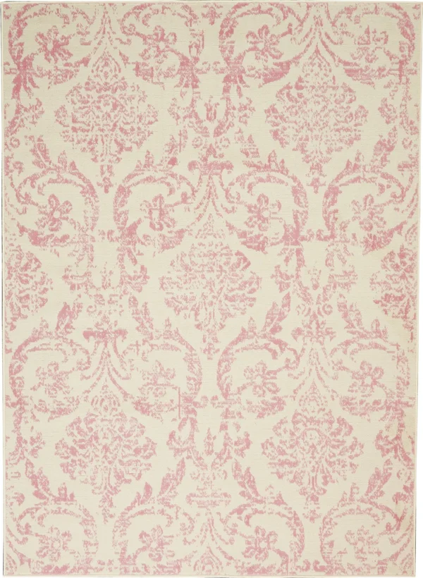 Nourison Jubilant JUB09 Area Rug, Ivory/Pink, 7& x 10&