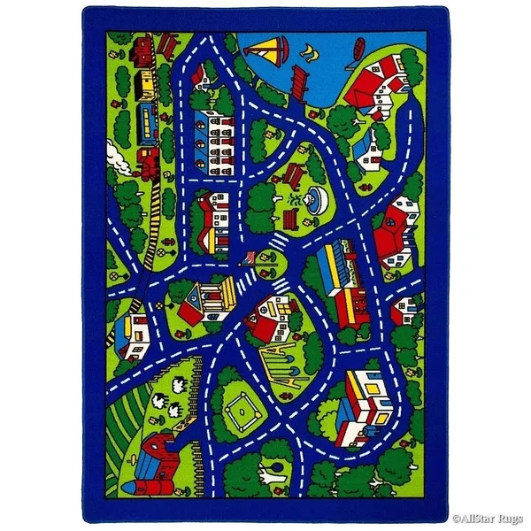 Allstar Kids Street Map with Vibrant Colors Rug - 6& 10x22 x 4& 11x22