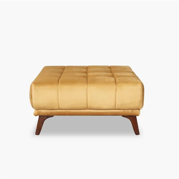 Pemberly Row Mid Century Modern Allen Yellow Ottoman - PR-4753-2014073