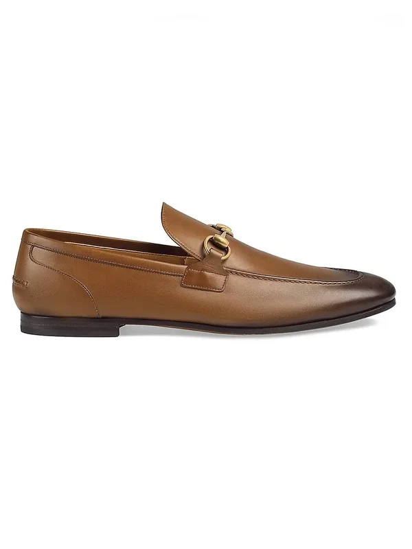 Gucci Jordaan Leather Loafer - Brown, Men's, 7D