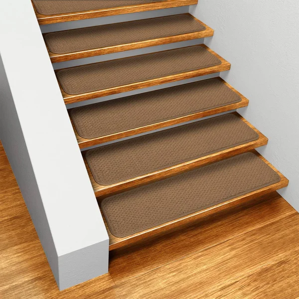 House - Home and More Set of 15 Skid-Resistant Carpet Stair Treads - Toffee Brown - 10 in. x 23.5 in.