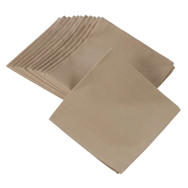 Saro Lifestyle 222.KH20S 100 Percent Square Cotton Dinner Napkins - Khaki - Set of 12