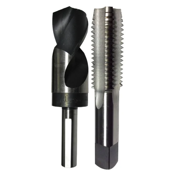 M24 x 3 HSS Plug Tap and 21.00mm HSS 1/2x22 Shank Drill Bit, Qualtech