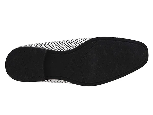 Stacy Adams Men's Swagger Studded Ornament Slip-On - Black with White