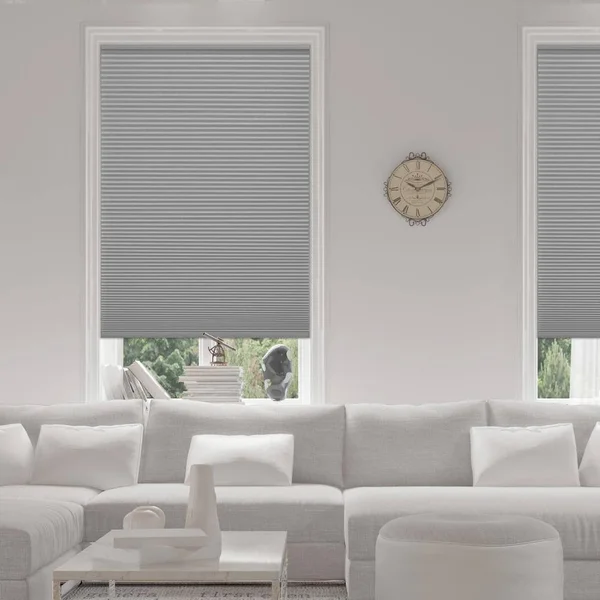 Home Decorators Collection Pewter Cordless Blackout Cellular Shade - 24 in. W x 72 in. L, Silver