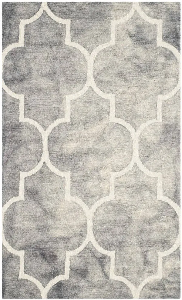 Safavieh 5& x 5& Round Dip Dye DDY535C Grey - Ivory Rug