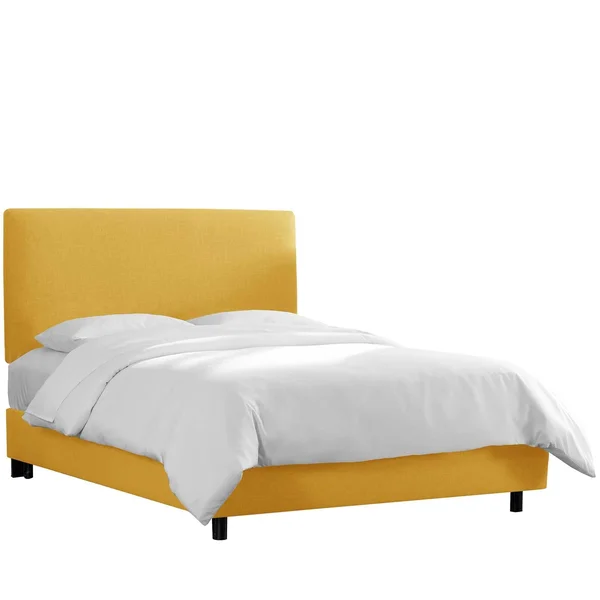 Skyline Furniture Custom Linen Upholstered Bed French Yellow King