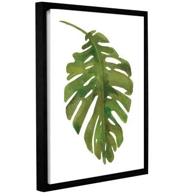 Tropical Palm I by Wild Apple - Painting Print on Canvas Bay Isle Home Size: 32'' H x 24'' W x 2'' D, Format: Black Floater Fram