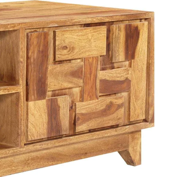 vidaXL TV Cabinet 35.4x22x17.7x22x15.7x22 Solid Sheesham Wood