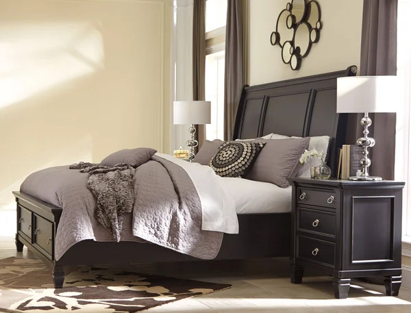 Ashley Greensburg Queen Sleigh Storage Bed in Black