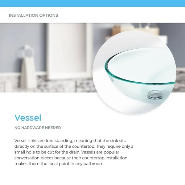 Mr Direct 638 Vessel Sink Ensemble with A Chrome Finish 731 Faucet, Pop-Up Drain, and Sink Ring.