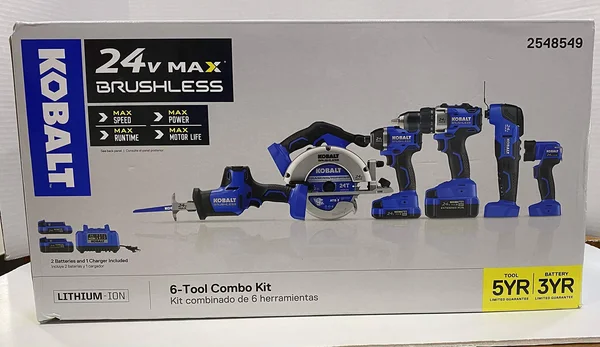 Kobalt 24V Max 6-Tool Brushless Power Tool Combo Kit (Charger and 2-Batteries Included)