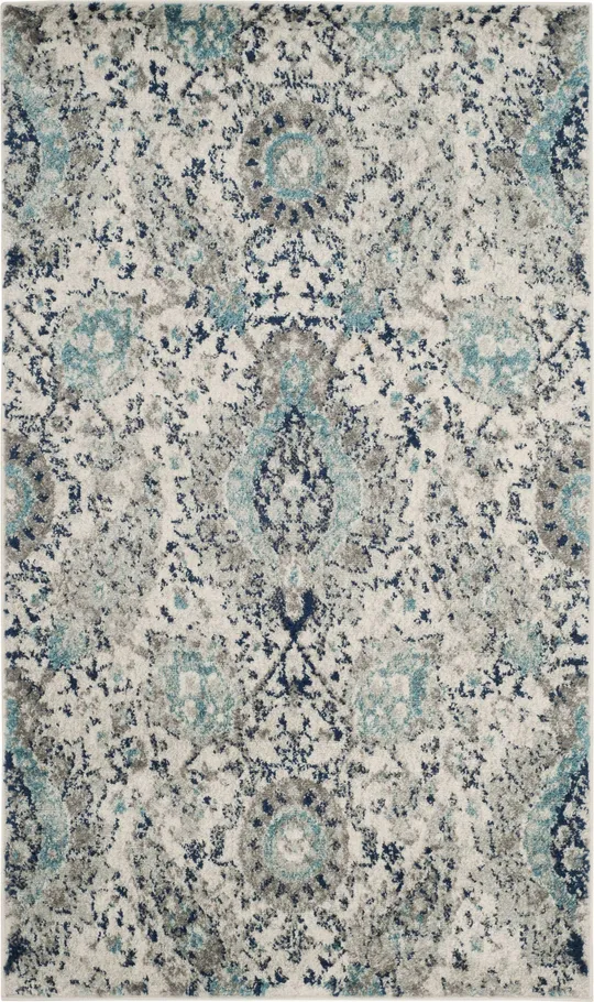 Safavieh MAD600C-222 Madison Power Loomed Runner Rug Cream & Light Grey - 2 ft.-3 in. x 22 ft.