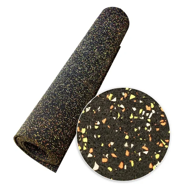 Rubber-Cal Elephant Bark Rubber Flooring Mat - Candy Corn 84 x 48 x 0.38 in.