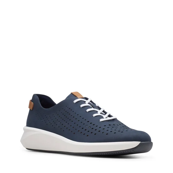 Clarks Un Rio Tie Navy Nubuck Women's Navy Nubuc, 10.5, M