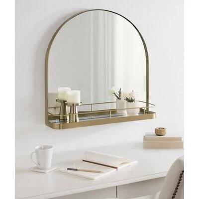 Gravelle with Shelves Accent Mirror Mercury Row