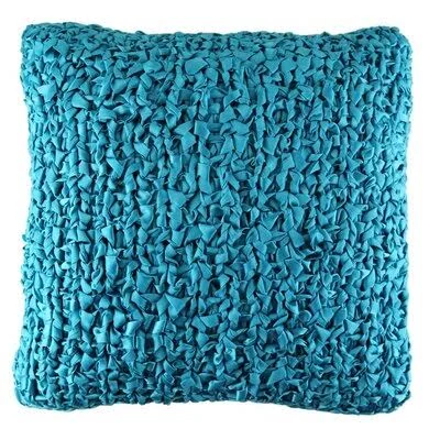 Ribbon Knit Square Pillow Cover & Insert Ann Gish & The Art of Home Color: Surf