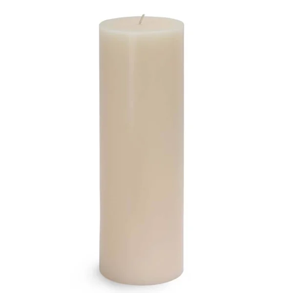 Jeco CPZ-108-12 3 x 9 in. Pillar Candles Metallic Silver - 12 Piece