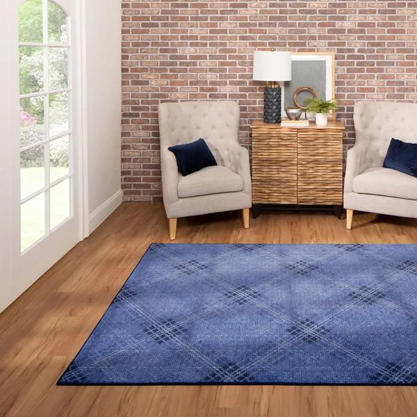 Mohawk Home Russell Charcoal 4 ft. x 6 ft. Plaid Area Rug, Grey