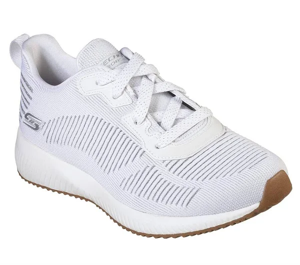 Skechers Women's Bobs Sport Squad - Tough Talk Sneaker - White, 8