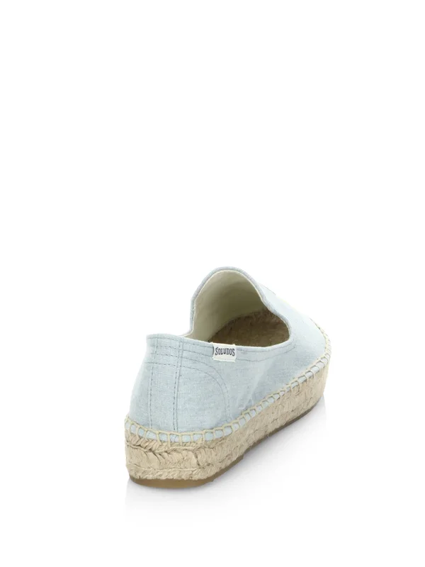 Soludos Lemon Platform Smoking Slipper Chambray