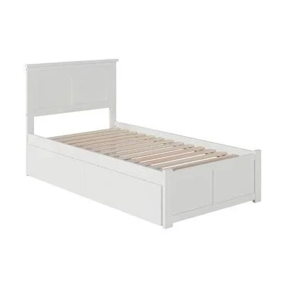 Amir Solid Wood Platform Bed Three Posts Size: Twin - Color: White