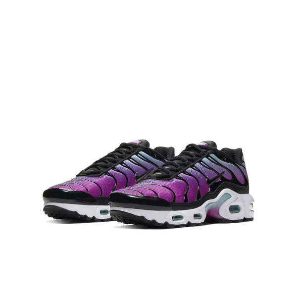 Nike Air Max Plus Casual Running Shoes - Aurora Green/Black/Hyper Violet, Size 4.0