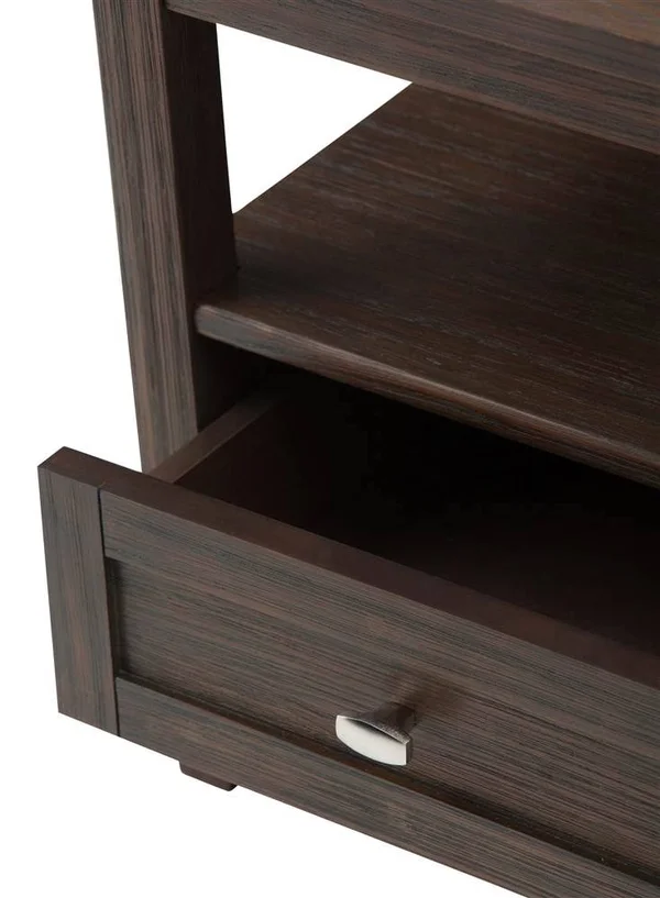 Simpli Home Warm Shaker End Table in Farmhouse Brown