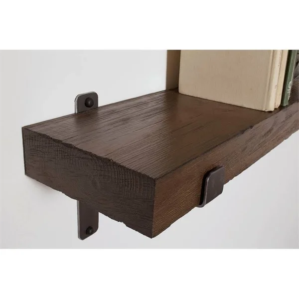 Martin Furniture Rustic Solid Wood 30x22 Wall Shelf in Brown - WS30B