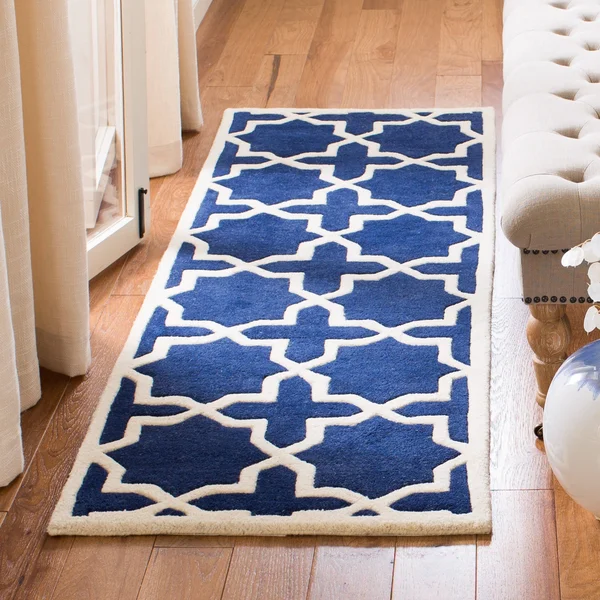 Safavieh 5& x 5& Square Chatham CHT732B Blue, Ivory Rug