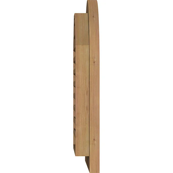 Ekena Millwork 24-in W x 32-in H Round Top Gable Vent (29-in W x 37-in H Frame Size): Unfinished - Functional, Smooth Western Red