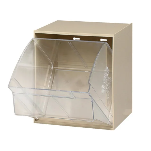 Quantum Tip Out Storage Bin QTB302 - 2 Compartments Ivory