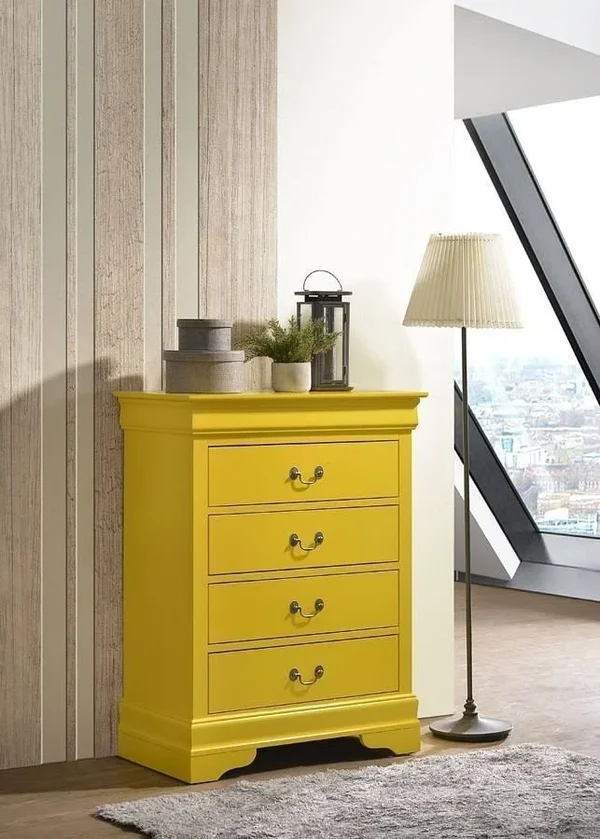 Glory Furniture Louis Phillipe G3102-BC 4 Drawer Chest - Yellow