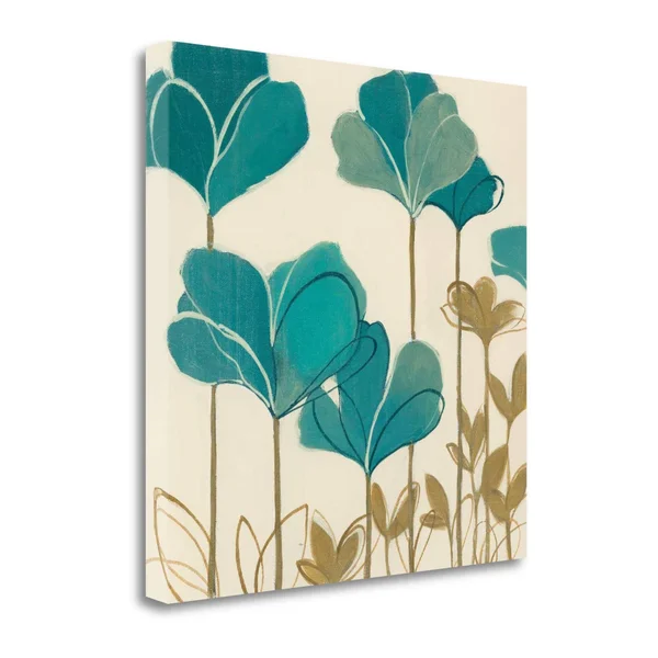 Tangletown Fine Art Ladybug Flowers II by Maria - Giclee Print on Gallery Wrap Canvas, 35x22X35x22