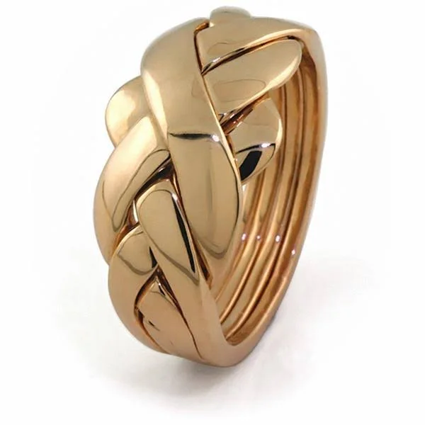 Unisex 4 Band 14K Gold Puzzle Ring 4BDG - 9, White Gold
