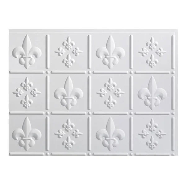Fasade Fleur De Lis in Matte White Backsplash 15 Square Foot Kit
