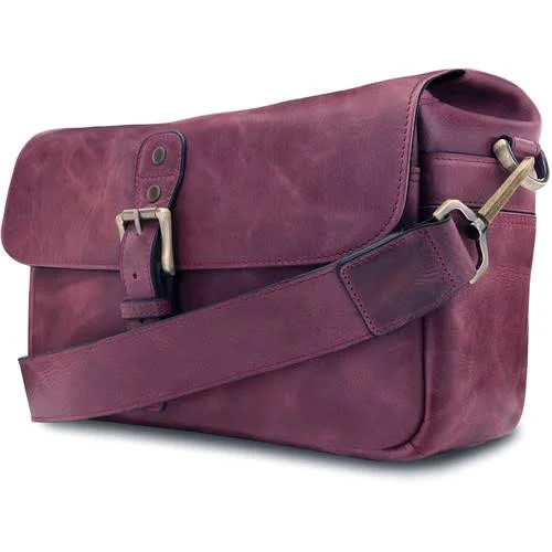 MegaGear Torres Top Grain Leather Camera Messenger Bag for Mirrorless - Instant and Dslr Cameras, Maroon