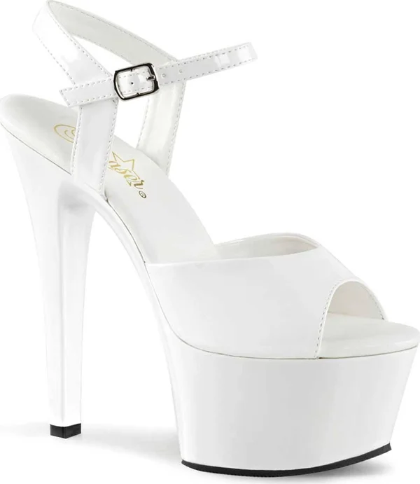 Pleaser - ASPIRE-609 11 - White Patent/White